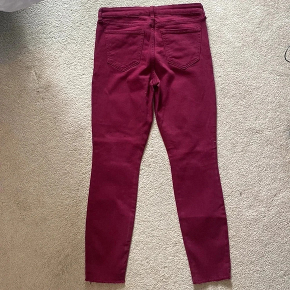 Gap skinny jeans size 4 denim maroon ripped size 27 - Picture 3 of 5